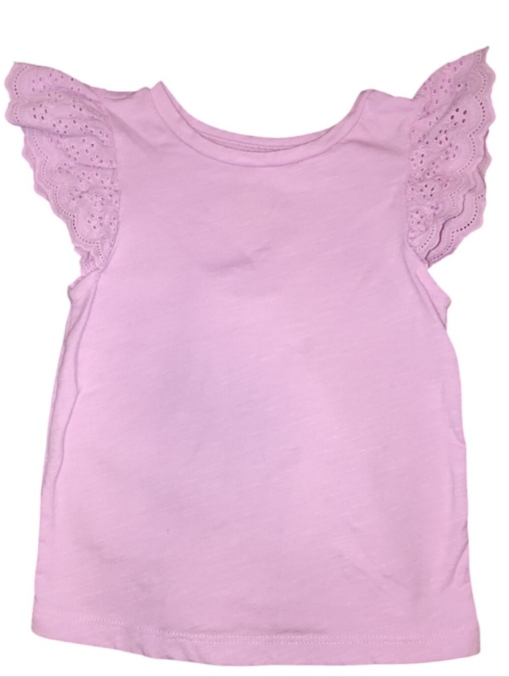 Cat & Jack Toddler Girl Purple Eyelet Flutter Sleeve Top 2T